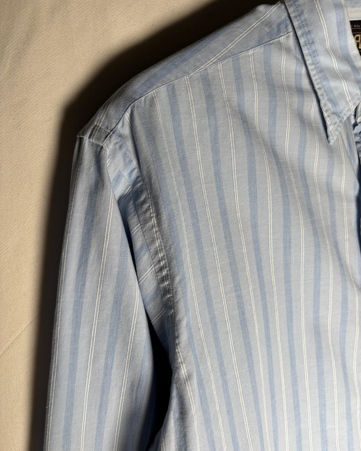 〈RRL Ralph Lauren〉 Striped Cotton Shirt Light Blue Size S