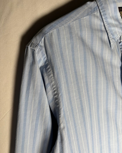 〈RRL Ralph Lauren〉 Striped Cotton Shirt Light Blue Size S