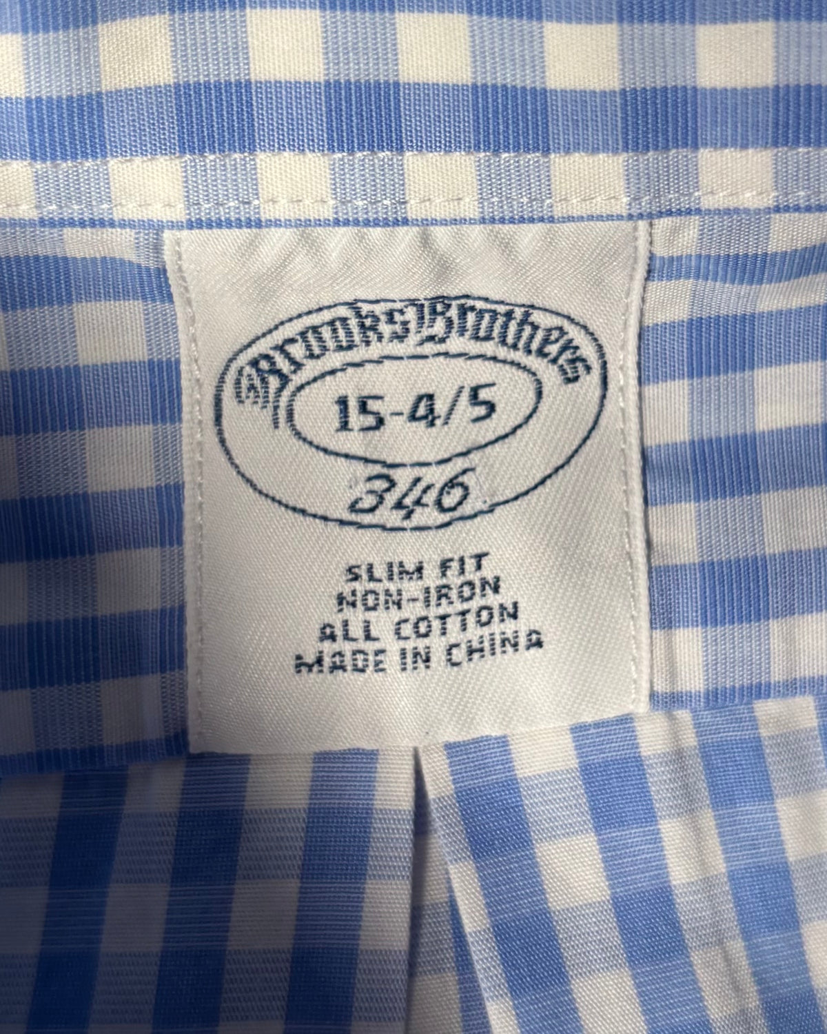 〈Brooks Brothers 346〉 Gingham Check Slim Fit Shirt Blue