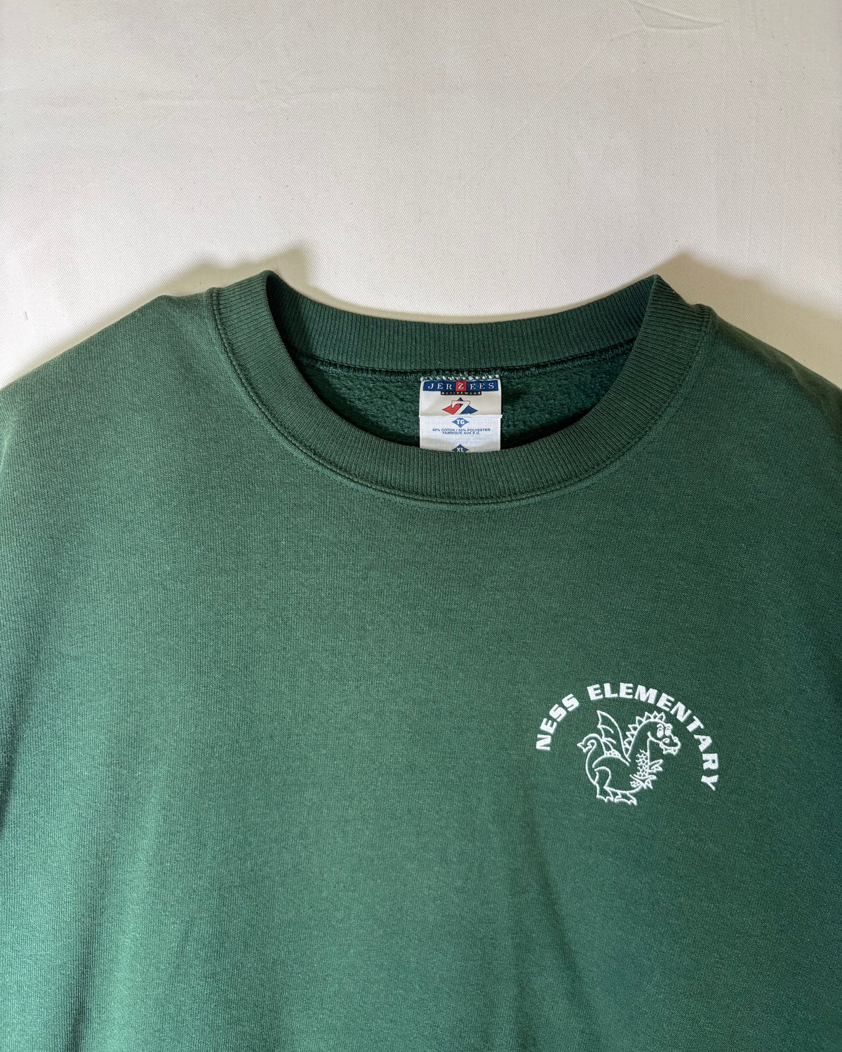 〈JERZEES〉 Ness Elementary Dragon Print Sweatshirt Made in USA
