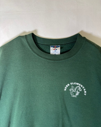 〈JERZEES〉 Ness Elementary Dragon Print Sweatshirt Made in USA