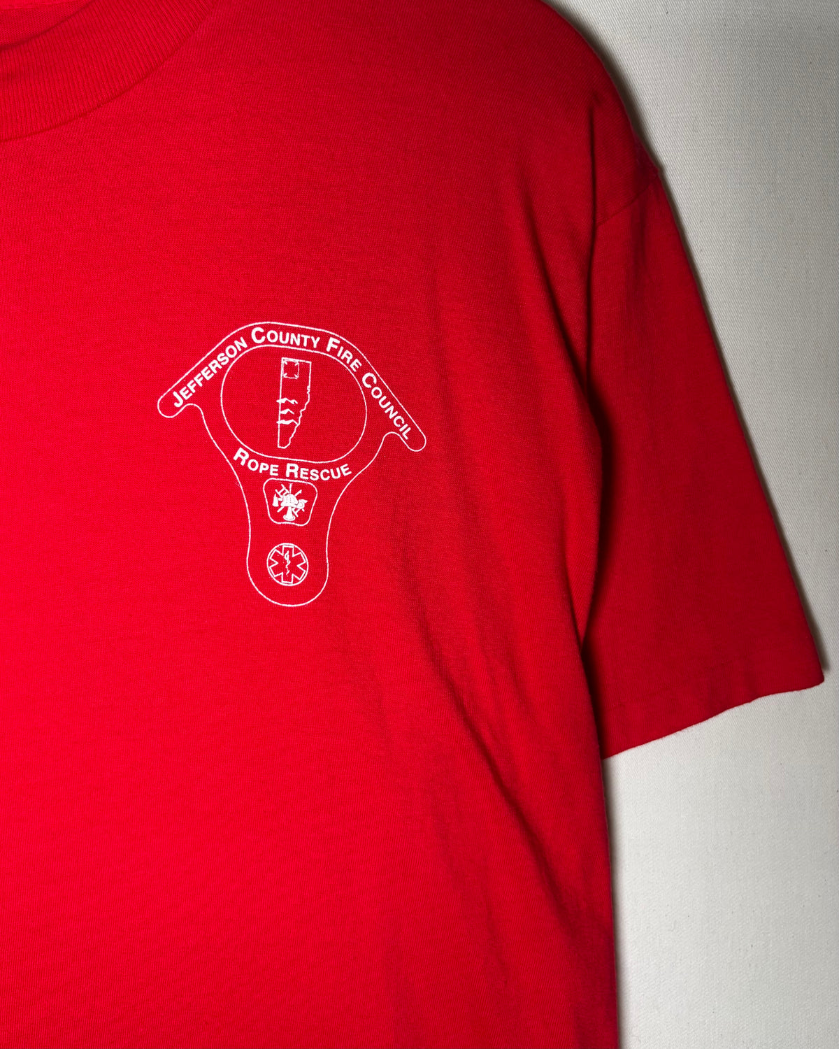 Hanes レッド Jefferson County Fire Council Rope Rescue プリントTシャツ 商品画像 2