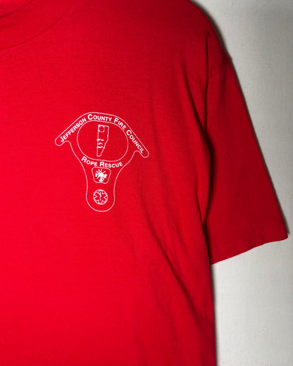 Hanes レッド Jefferson County Fire Council Rope Rescue プリントTシャツ 商品画像 2