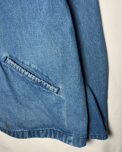 USA Made Denim Hooded Zip Jacket / XL