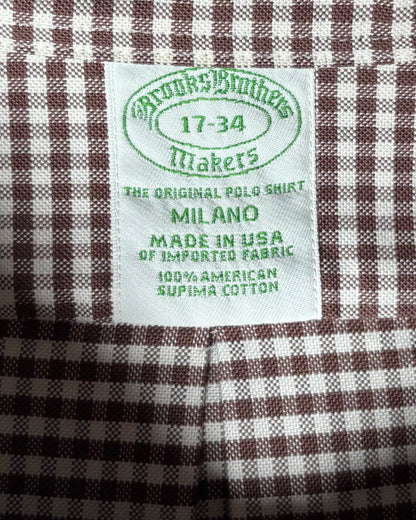 〈Brooks Brothers〉 Makers Milano Gingham Button-Down Shirt Made in USA