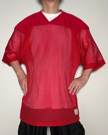 〈Champion〉Vintage USA-Made Red Mesh Football Jersey