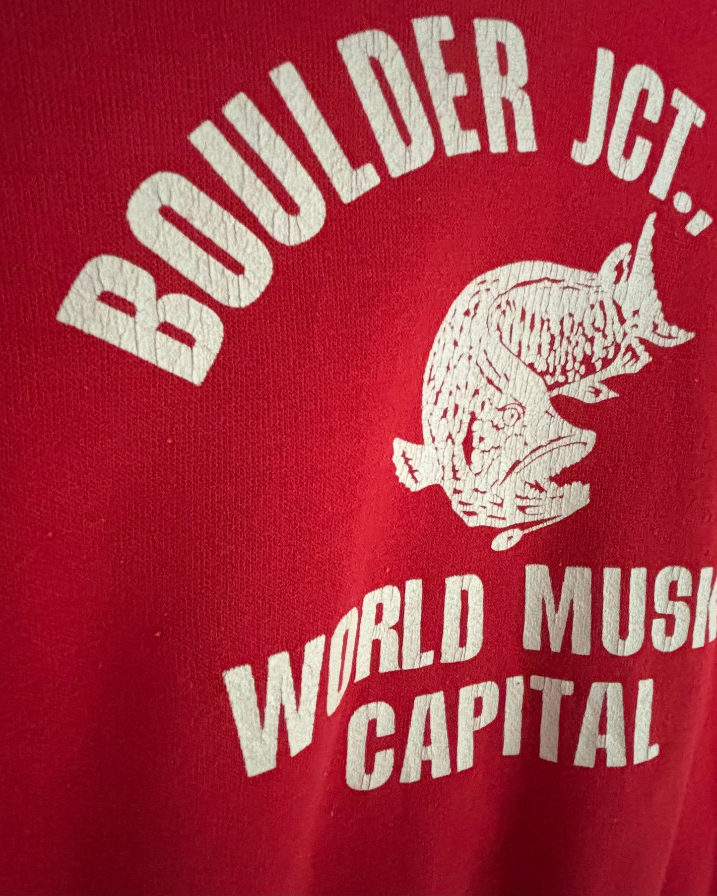 USA Made Musky Print Raglan Sweatshirt / Red