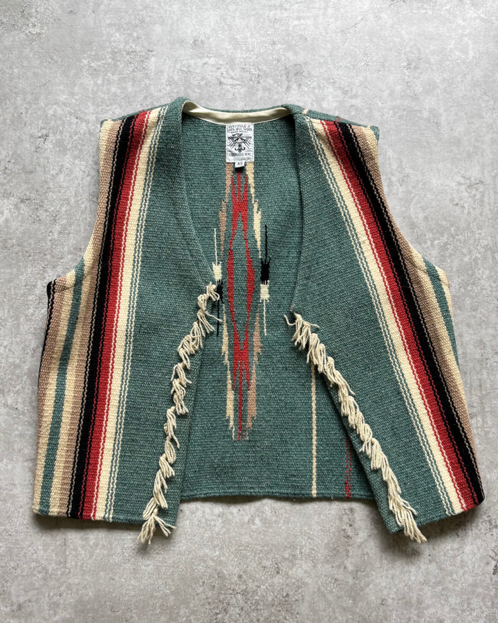 〈ORTEGA'S〉Chimayo Hand Woven Wool Vest