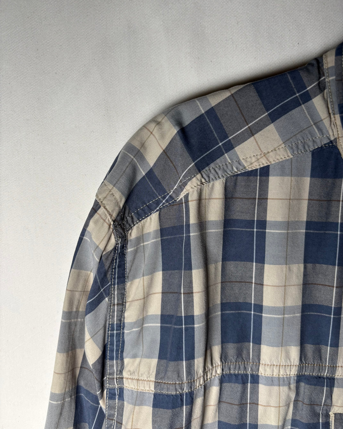 〈Patagonia〉 Plaid Utility Shirt Navy × Beige XXL