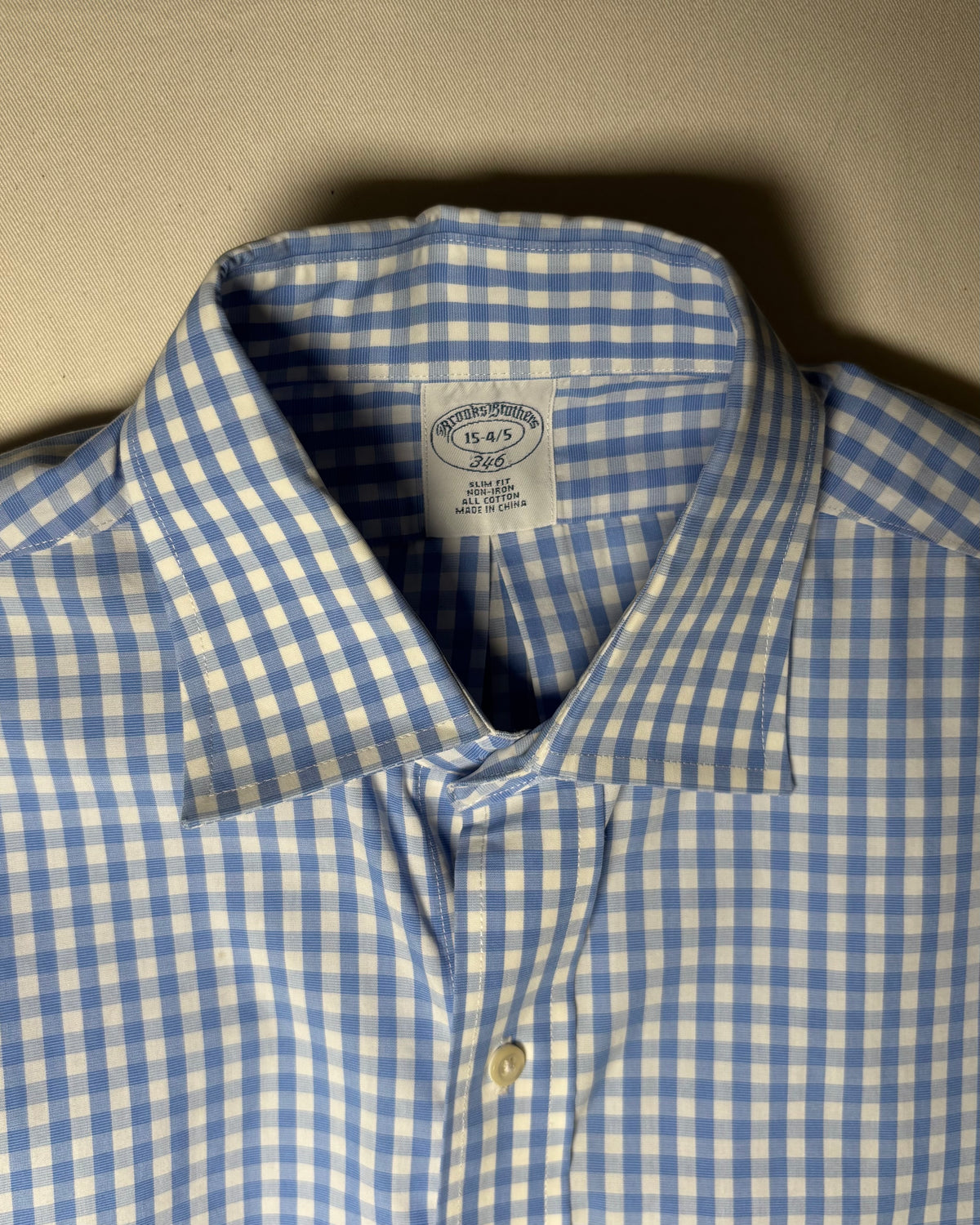 〈Brooks Brothers 346〉 Gingham Check Slim Fit Shirt Blue