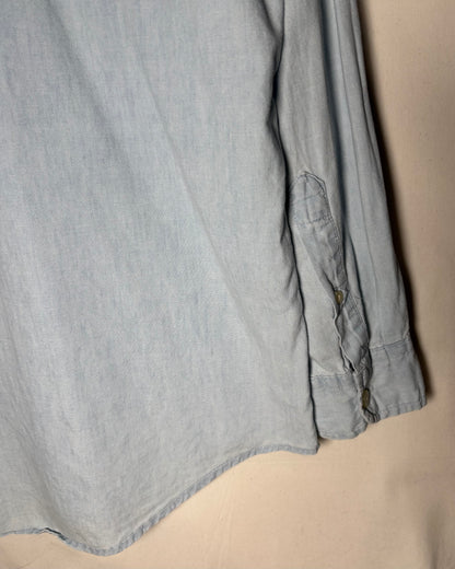 〈Polo Jeans Co. Ralph Lauren〉 Cotton Work Shirt Light Blue Made in UAE