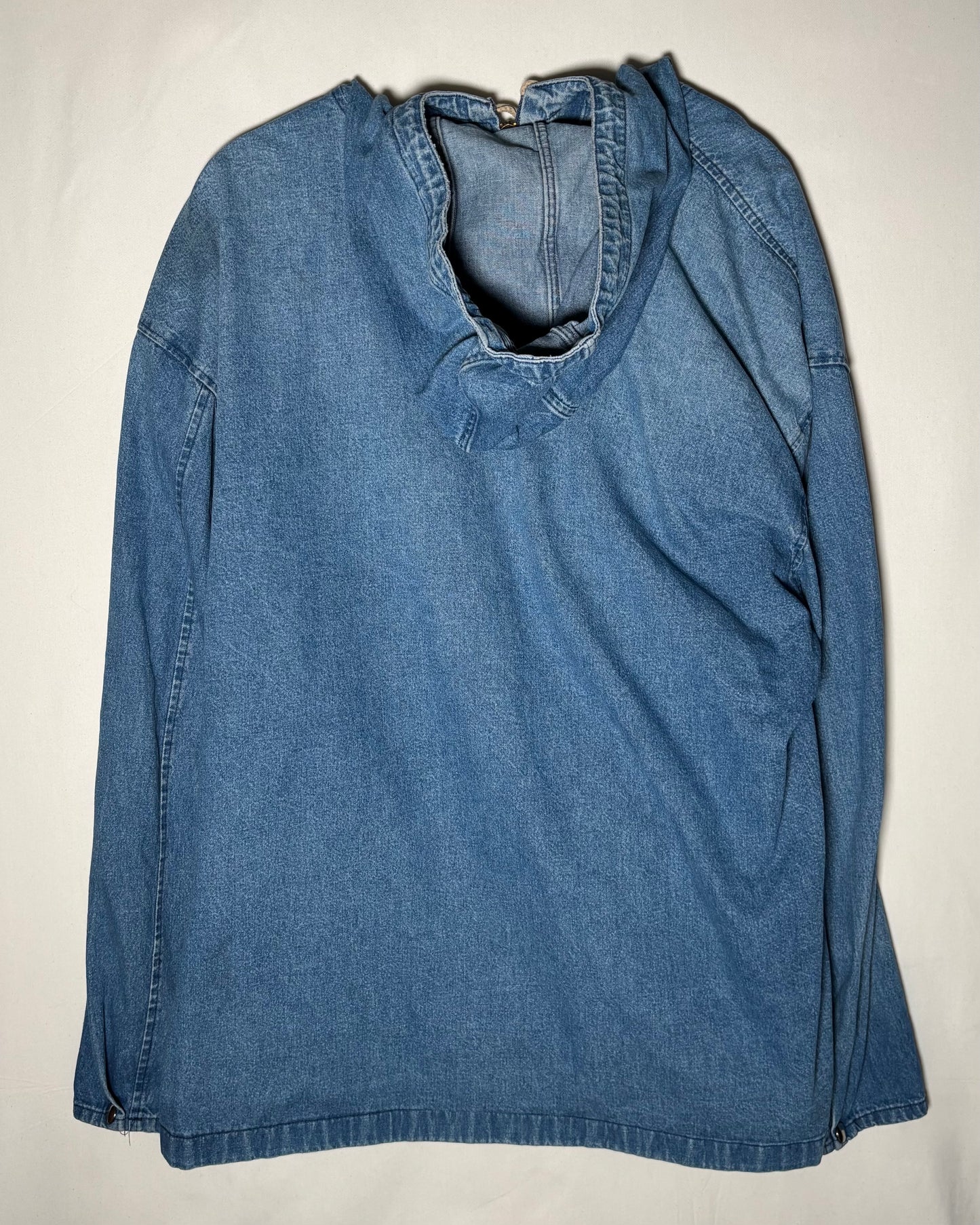 USA Made Denim Hooded Zip Jacket / XL