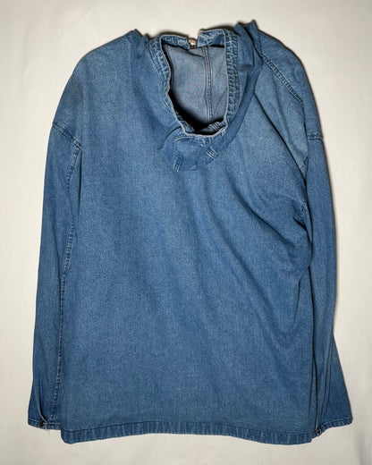 USA Made Denim Hooded Zip Jacket / XL