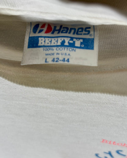 90s USA Made〈Hanes〉CYCOPATH BIKE SHOP Double-Sided Print T-Shirt