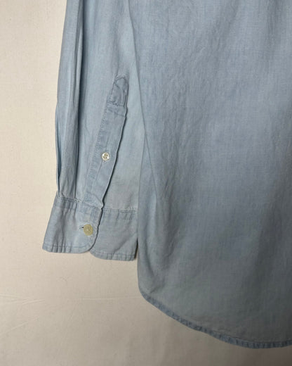 〈Polo Jeans Co. Ralph Lauren〉 Cotton Work Shirt Light Blue Made in UAE