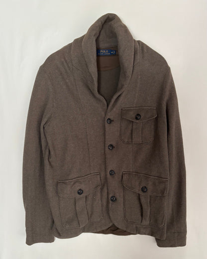 〈POLO RALPH LAUREN〉Herringbone Shawl Collar Sweat Jacket / Brown