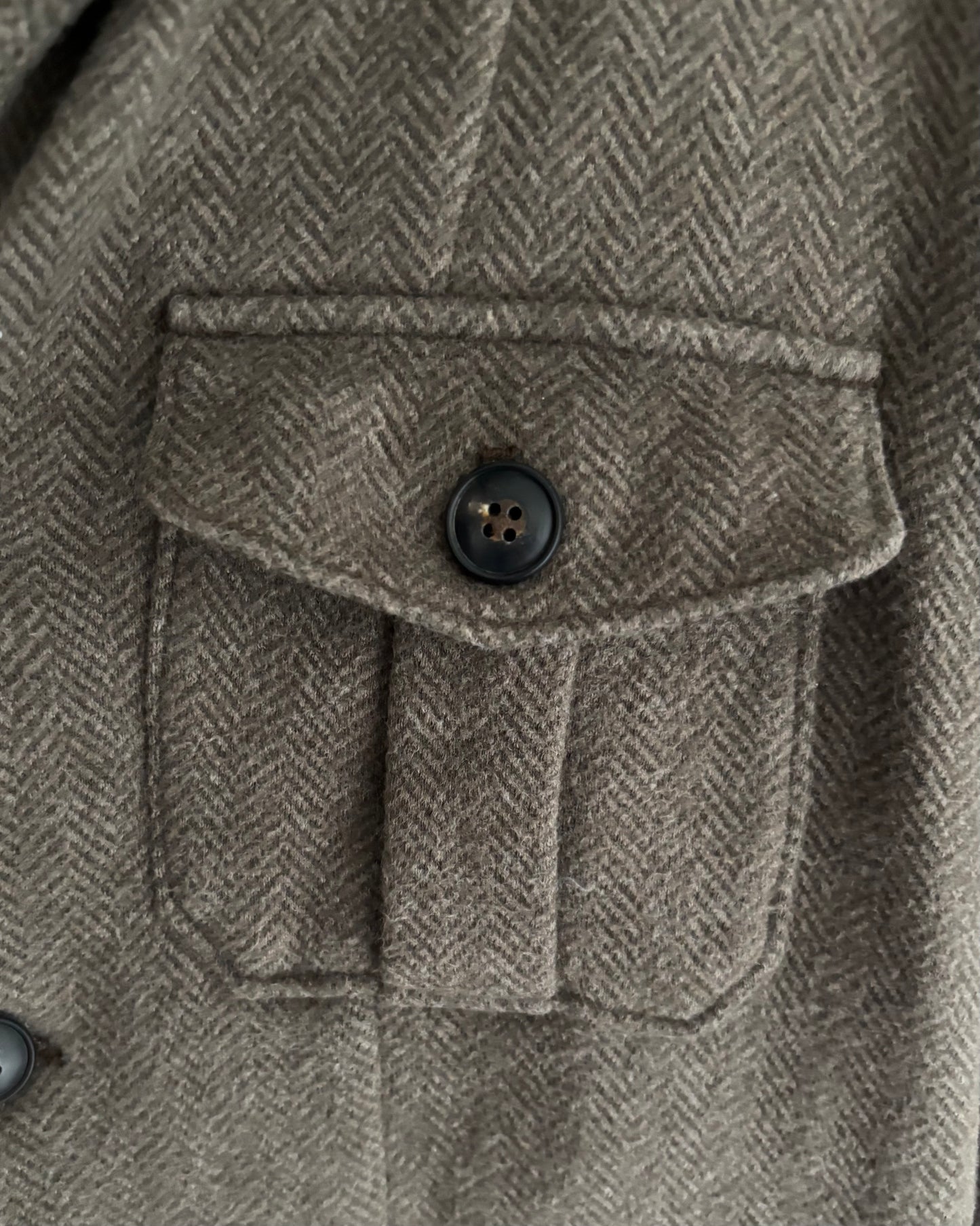 〈POLO RALPH LAUREN〉Herringbone Shawl Collar Sweat Jacket / Brown