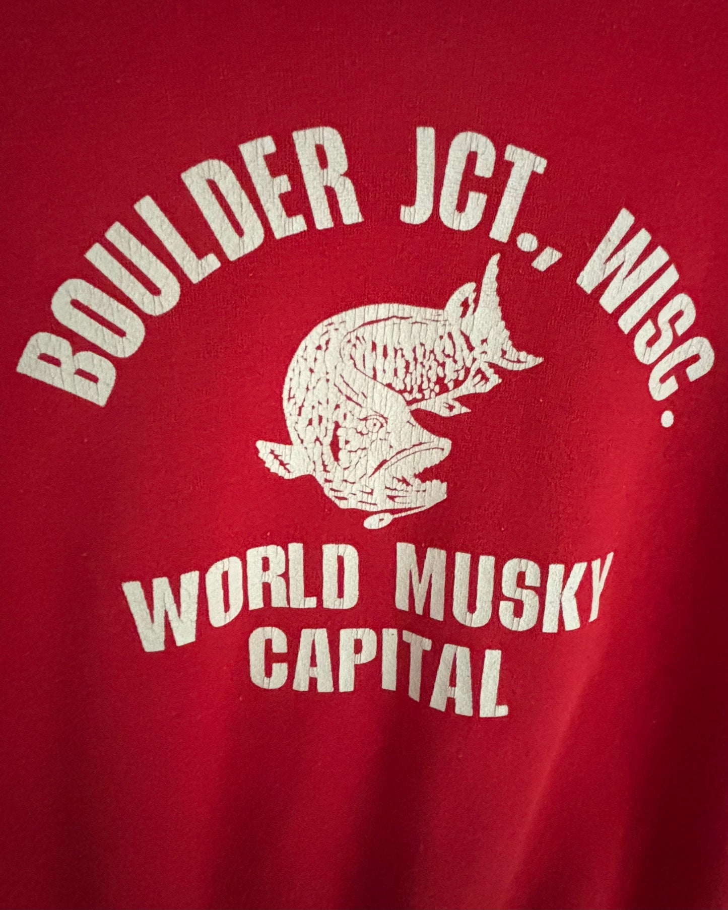 USA Made Musky Print Raglan Sweatshirt / Red