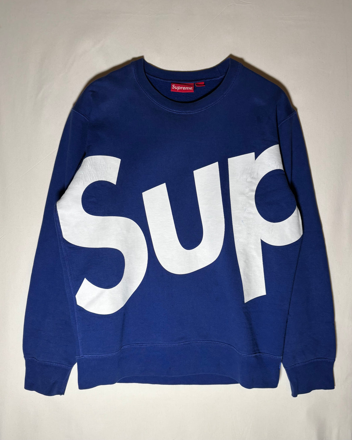 Supreme 13AW ブルー Sup クルーネックスウェット Made in Canada