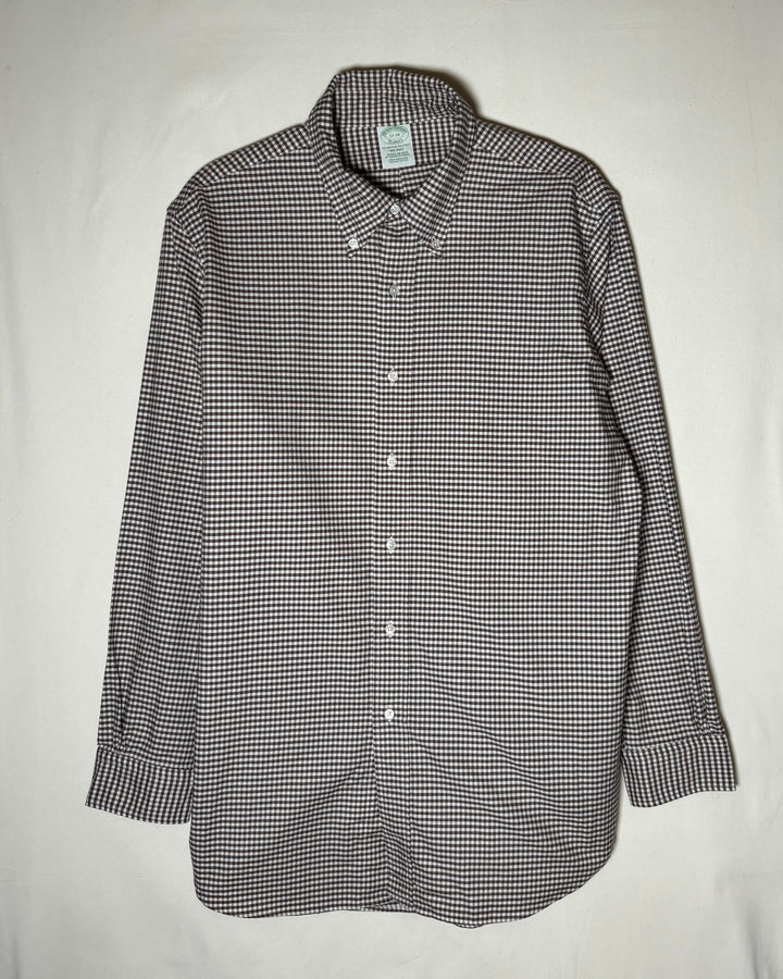 〈Brooks Brothers〉 Makers Milano Gingham Button-Down Shirt Made in USA