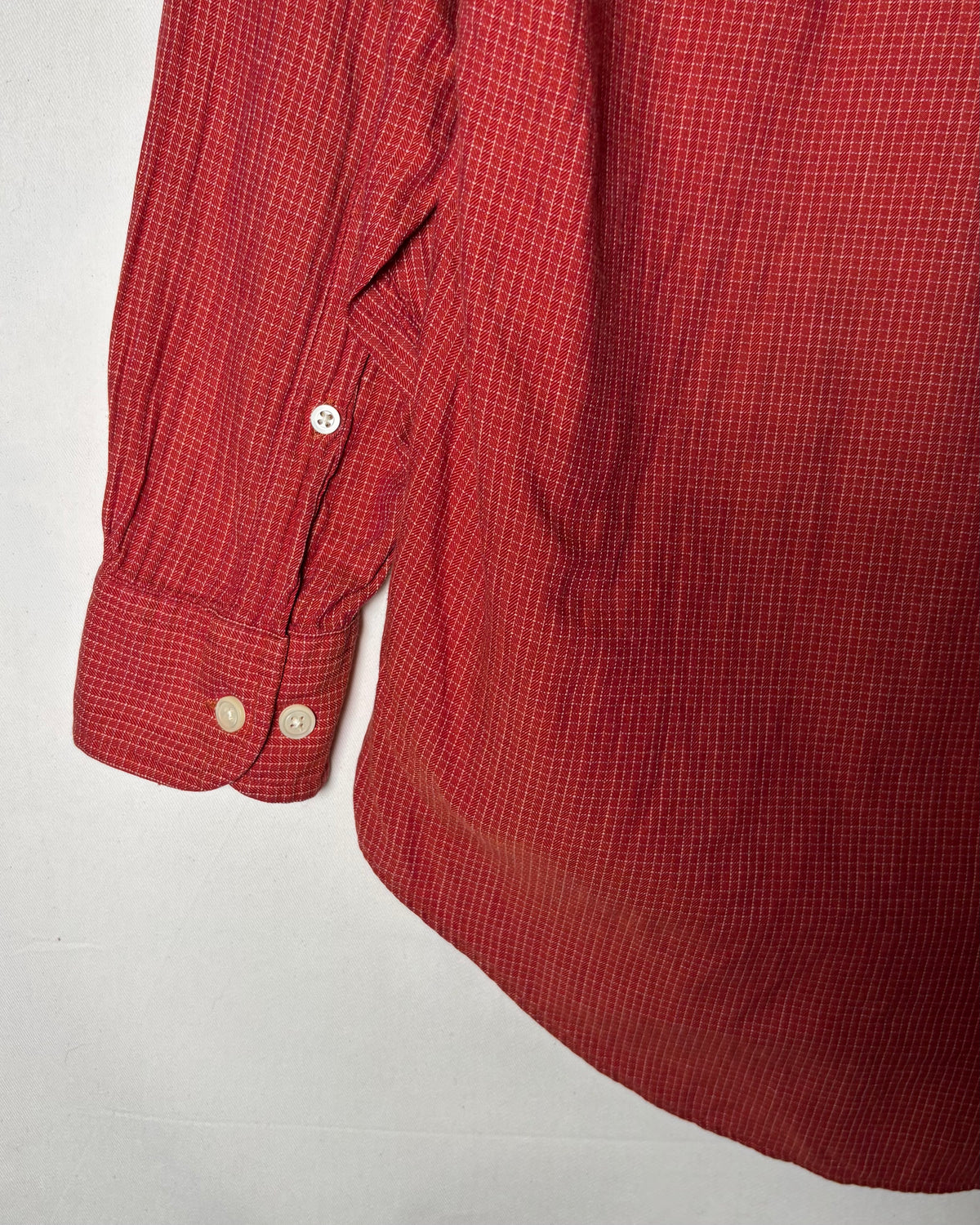 〈Brooks Brothers〉 Red Micro Check Button-Down Shirt Woven in Italy