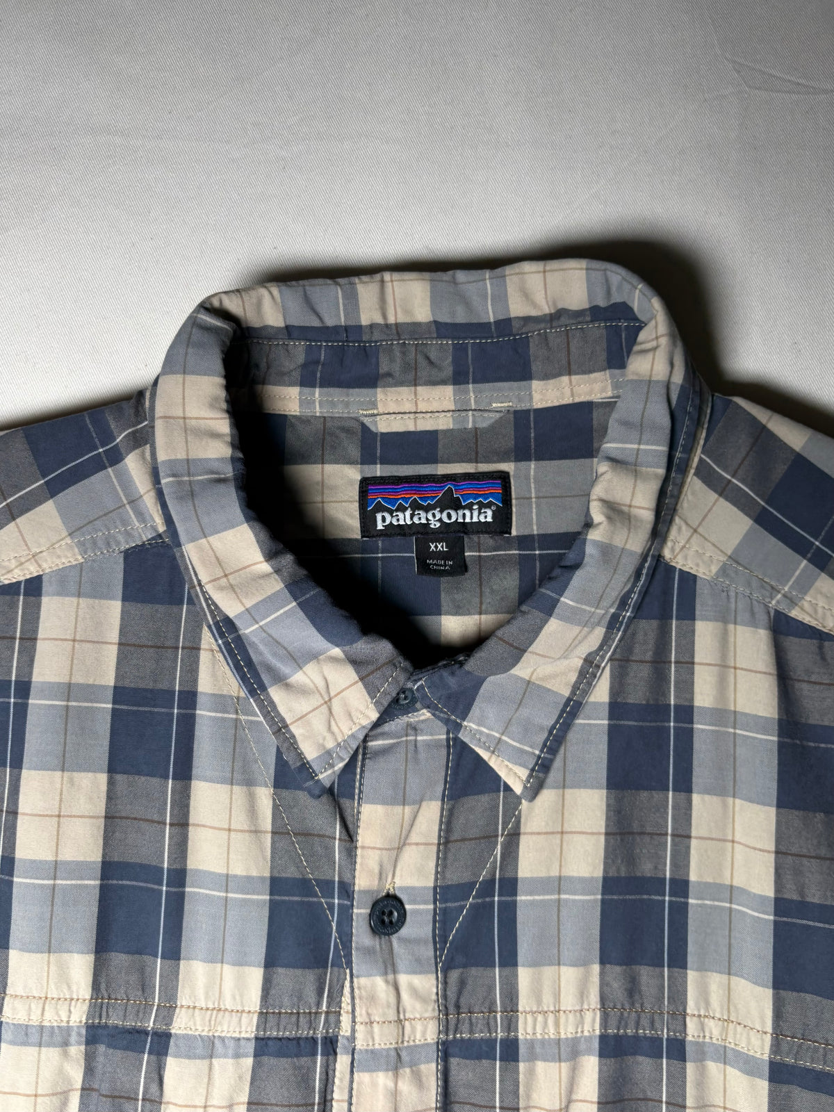 〈Patagonia〉 Plaid Utility Shirt Navy × Beige XXL