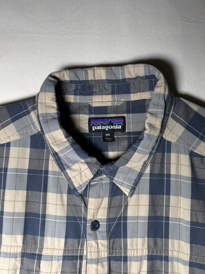 〈Patagonia〉 Plaid Utility Shirt Navy × Beige XXL