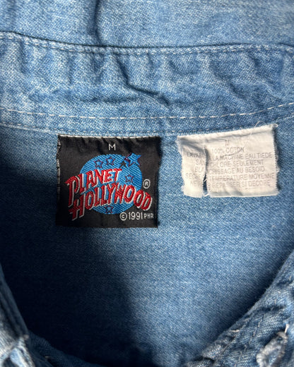 〈Planet Hollywood〉 Orlando Embroidered Denim Button-Down Shirt