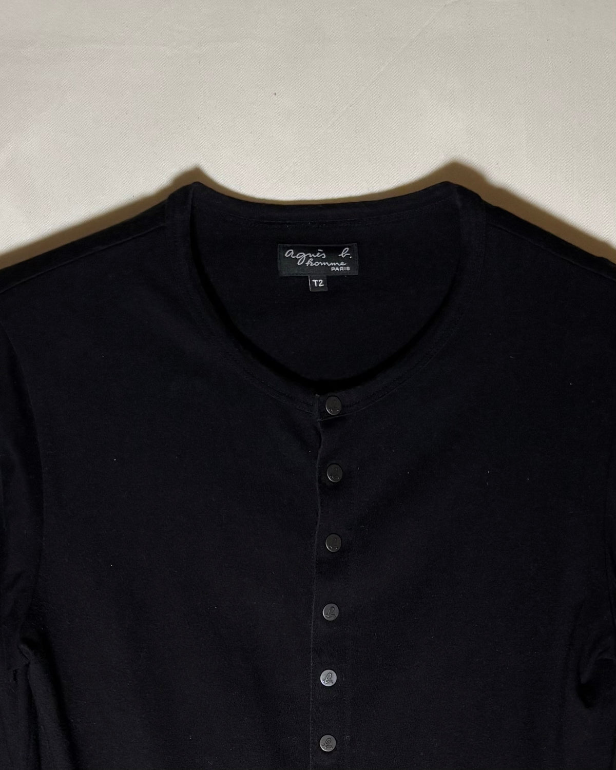 agnès b. homme 日本製 ブラック コットン スナップカーディガン 商品画像 2