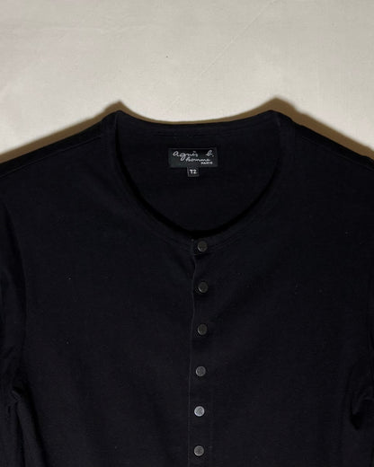agnès b. homme 日本製 ブラック コットン スナップカーディガン 商品画像 2