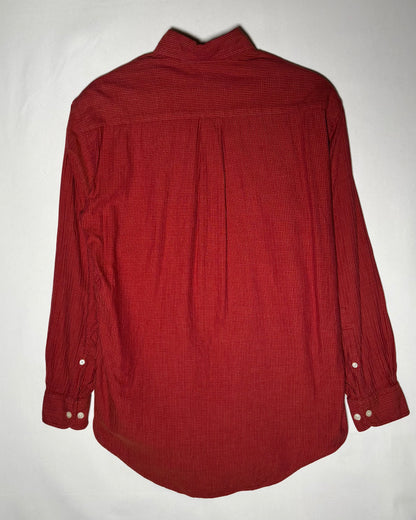 〈Brooks Brothers〉 Red Micro Check Button-Down Shirt Woven in Italy