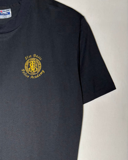 80s USA Made <Hanes Fifty-Fifty> 51st Basic Police Academy Print T-Shirt