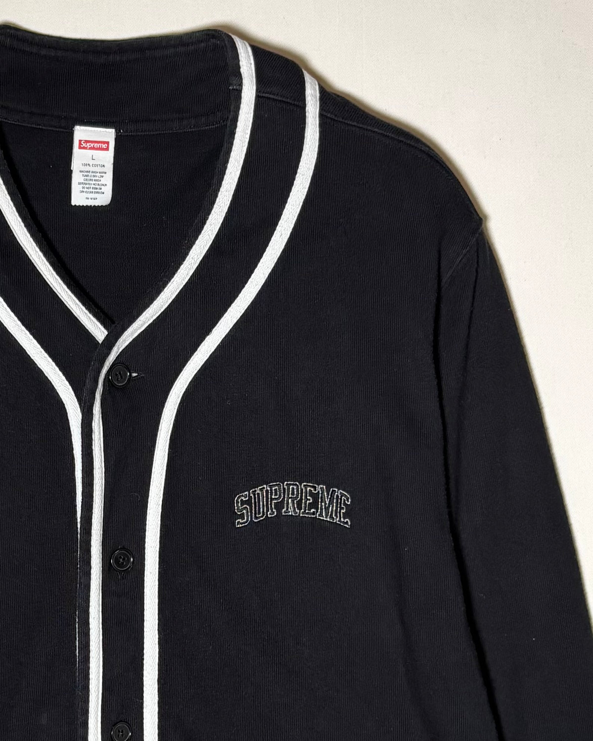 Supreme 2010 SS ブラック ホワイト ベースボールジャージ 商品画像 4