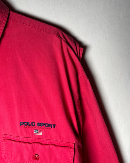 〈Polo Sport Ralph Lauren〉 Faded Red Utility Shirt XL