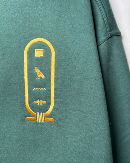 〈DARWISH〉 Egyptian Cotton Cartouche Embroidery Sweatshirt Made in Egypt