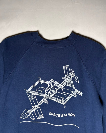〈Hanes〉 Motorola “Freedom” Space Station Raglan Sweatshirt Made in USA