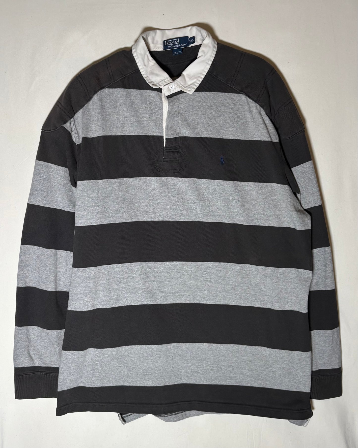 〈Polo by Ralph Lauren〉Oversized Stripe Rugby Shirt XXL