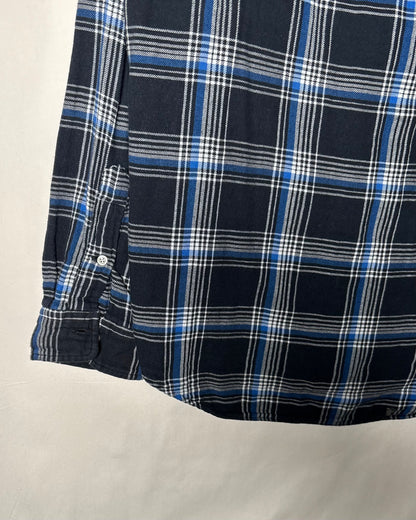 〈Ralph Lauren〉 Plaid Button-Down Shirt Navy / Blue XL