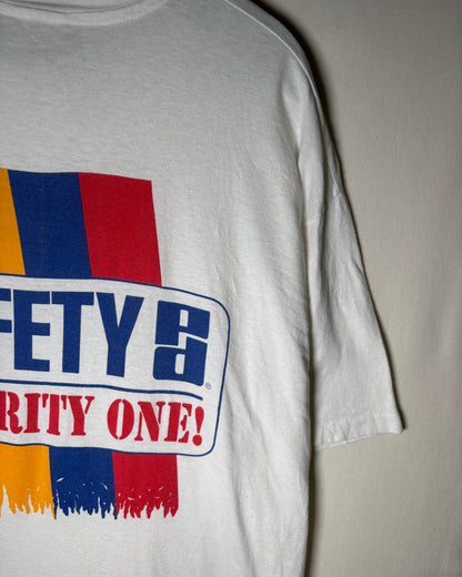 SAFETY PRIORITY ONE! Print T-Shirt / White