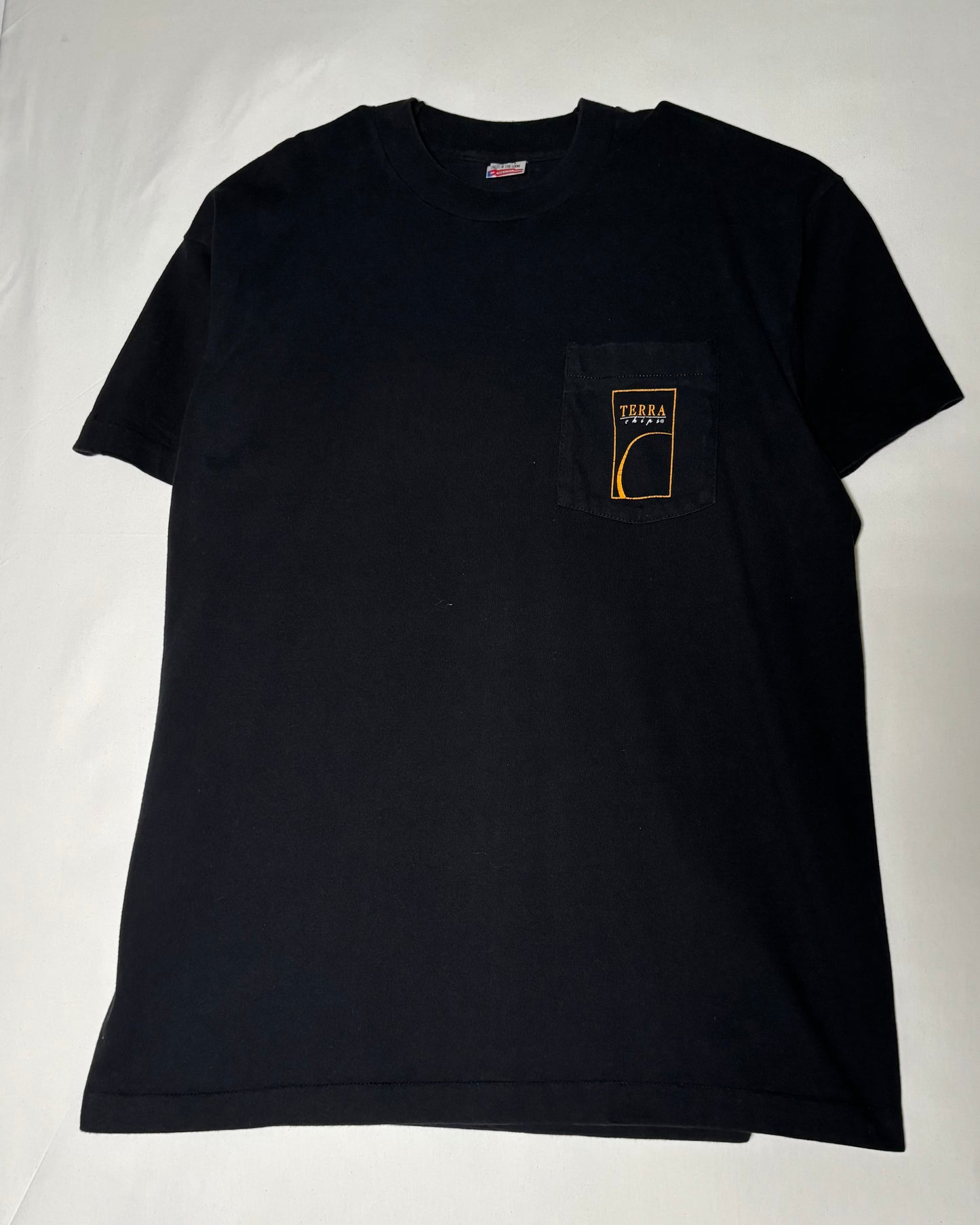 90s USA Made〈FRUIT OF THE LOOM〉TERRA Chips Pocket Logo T-Shirt