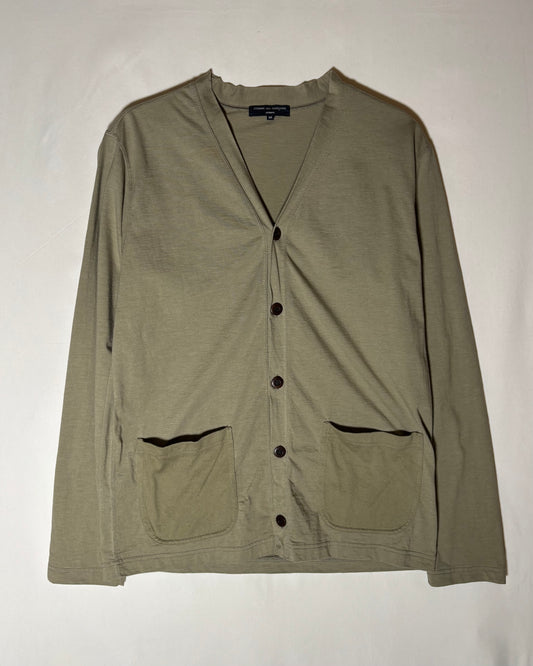 COMME des GARÇONS HOMME 日本製 オリーブ HCdGロゴ カーディガン