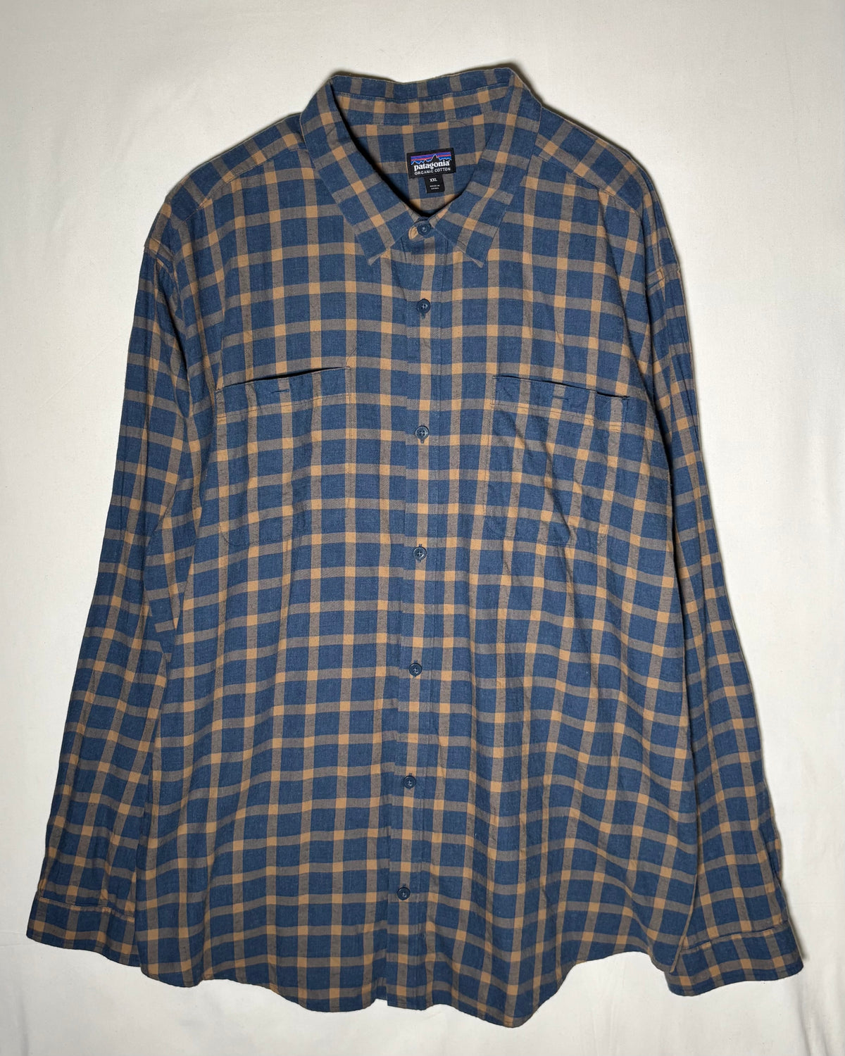 〈Patagonia〉 Organic Cotton Plaid Shirt Blue × Beige XXL