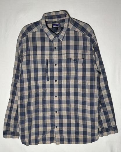 〈Patagonia〉 Plaid Utility Shirt Navy × Beige XXL