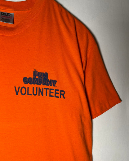 〈ONEITA〉The Fun Company Volunteer Print T-Shirt Orange
