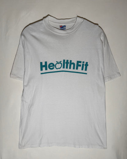 HealthFit Logo Print T-Shirt Made in USA / White