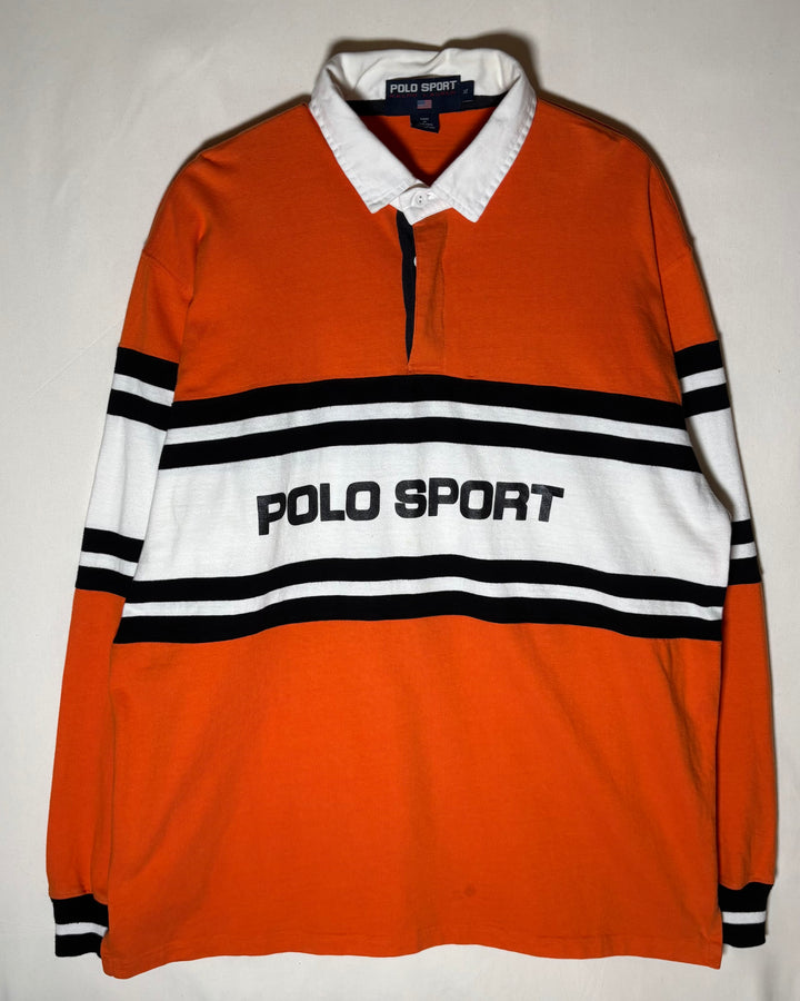 〈Polo Sport Ralph Lauren〉 Color Block Rugby Shirt Orange