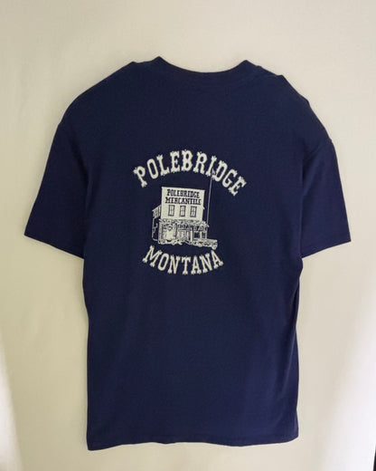 90s USA Made〈Hanes〉POLEBRIDGE MERCANTILE Souvenir Print T-Shirt