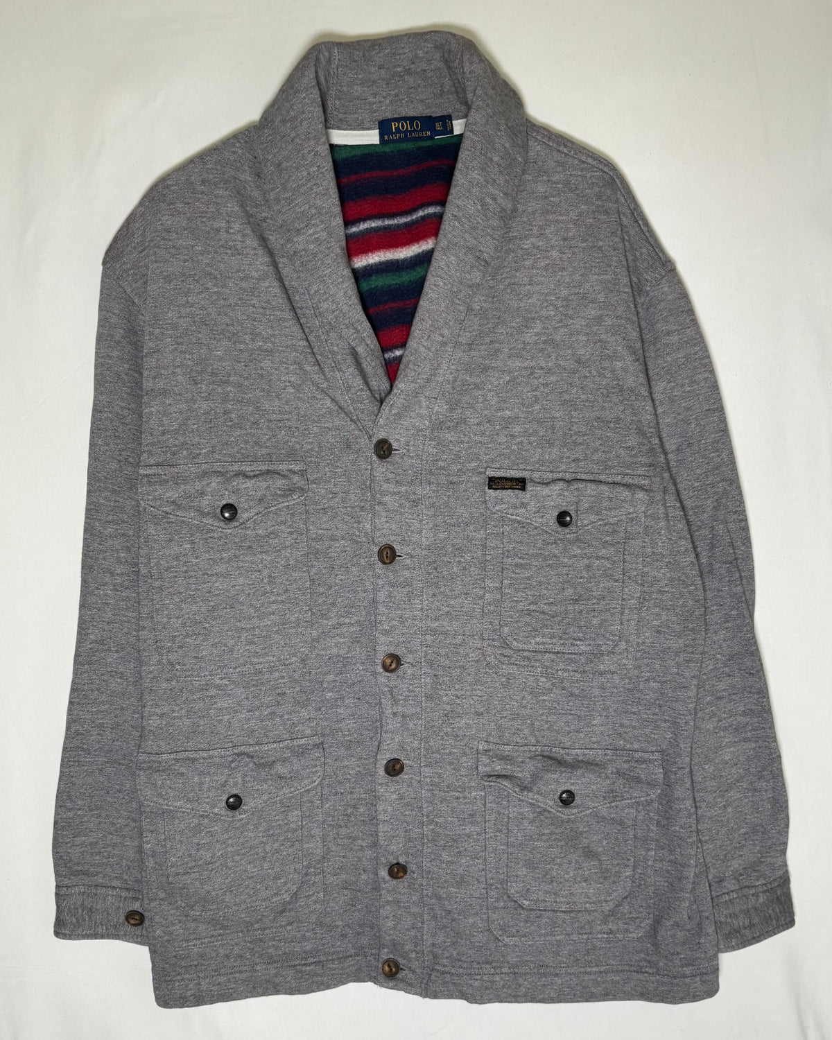 〈Polo Ralph Lauren〉 Shawl Collar Utility Cardigan Jacket Gray