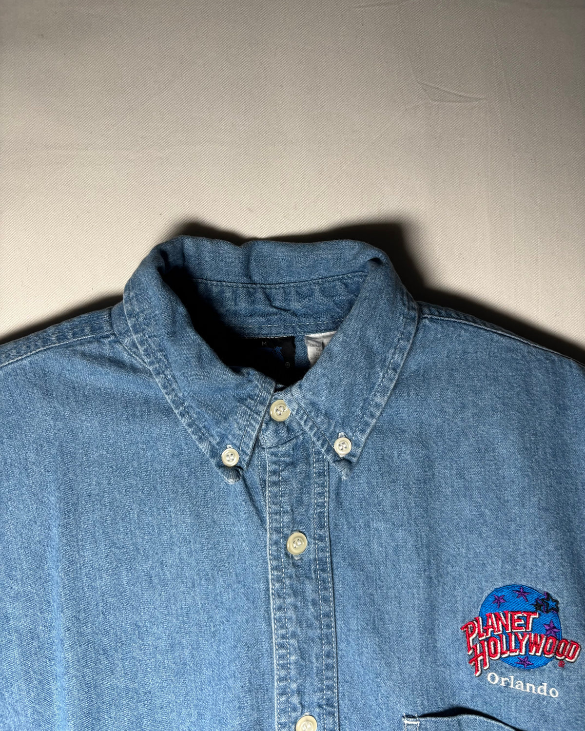 〈Planet Hollywood〉 Orlando Embroidered Denim Button-Down Shirt
