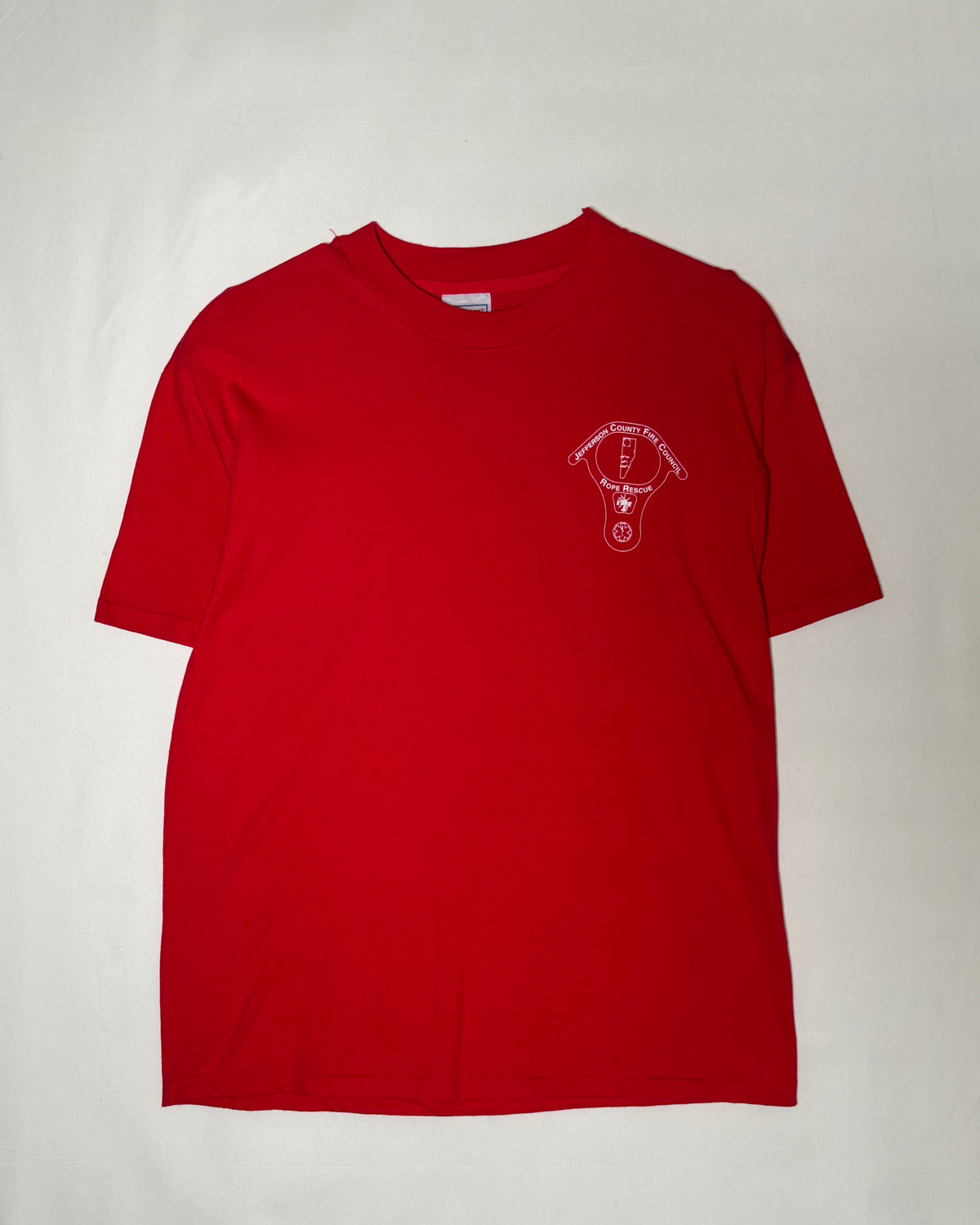 Hanes レッド Jefferson County Fire Council Rope Rescue プリントTシャツ
